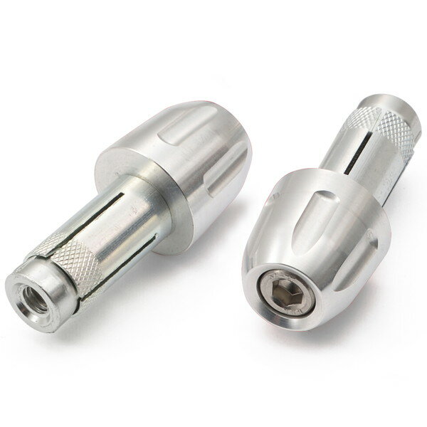 乐天商城 - デイトナ 99979 バイク用 バーエンド アルミビレット 汎用 内径φ14-19 スピンナータイプ シルバー