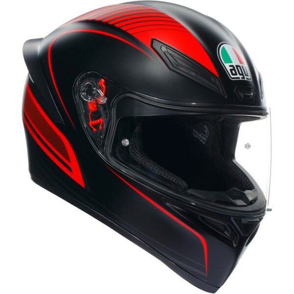 AGV(エージーブイ) バイクヘルメット フルフェイス K1 S WARMUP MATT BLACK/RED (ウォームアップ マットブラック/レッド) Lサイズ (59-60cm) 18394007025-L