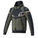 アルパインスターズ SEKTOR V2 TECH HOODIE セクター テックフーディー ソフトシェル ウインタージャケット (684 FOREST BLACK ORANGE FLUO) 4200520