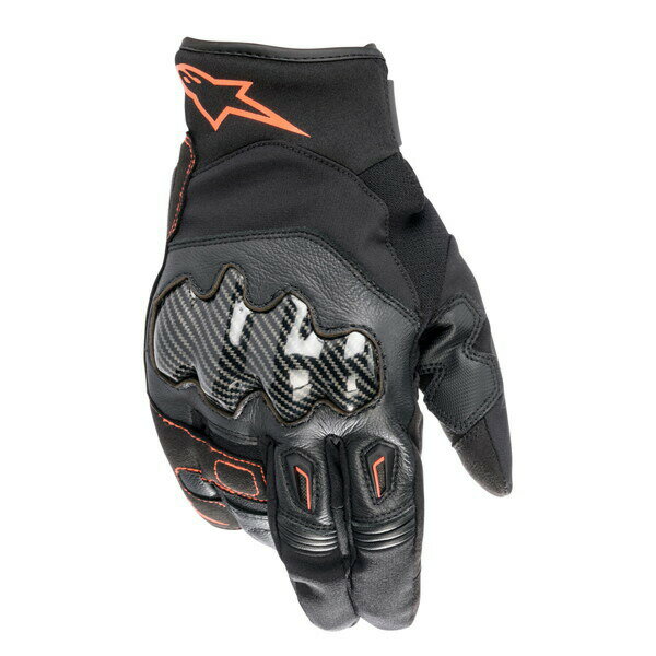 アルパインスターズ SMX-1 WATERPROOF GLOVE 防水 スポーツ ショートタイプ ウインター グローブ (1030 BLACK RED FLUO) 3520723