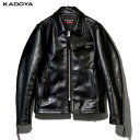 カドヤ(KADOYA) HEAD FACTORY (ヘッドファクトリー) バイク用 レザージャケット HF/AS-2VS ブラック 0803-0