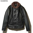 カドヤ(KADOYA) HEAD FACTORY (ヘッドファクトリー) バイク用 レザージャケット HF/N-1 ブラック 0813-1 3L