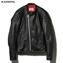 カドヤ(KADOYA) HEAD FACTORY (ヘッドファクトリー) バイク用 レザージャケット SPEED TWIN MODEL-0 ブラック 0818-1 3L