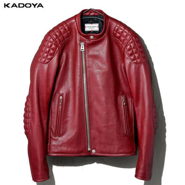 カドヤ(KADOYA) HEAD FACTORY (ヘッドファクトリー) バイク用 レザージャケット SPEED TWIN MODEL-0 レッド 0818-0