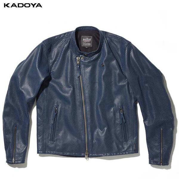 カドヤ(KADOYA) K'S LEATHER（ケーズレザー）バイク用 レザージャケット PL-SW ネイビー 1305-0