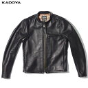 カドヤ(KADOYA) K'S LEATHER (ケーズレザー) バイク用 レザージャケット シングル TSR-2 ブラック 1640