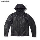 カドヤ(KADOYA) K'S LEATHER（ケーズレザー） バイク ジャケット RIDERS PARKA-PL ブラック 1650 3L