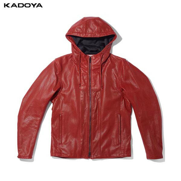 カドヤ(KADOYA) K'S LEATHER（ケーズレザー） バイク ジャケット RIDERS PARKA-PL レッド 1650 3L