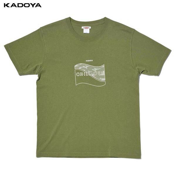 カドヤ(KADOYA) K'S LEATHER (ケーズレザー) バイク Tシャツ CHILL OUT-T オリーブ 7877-0