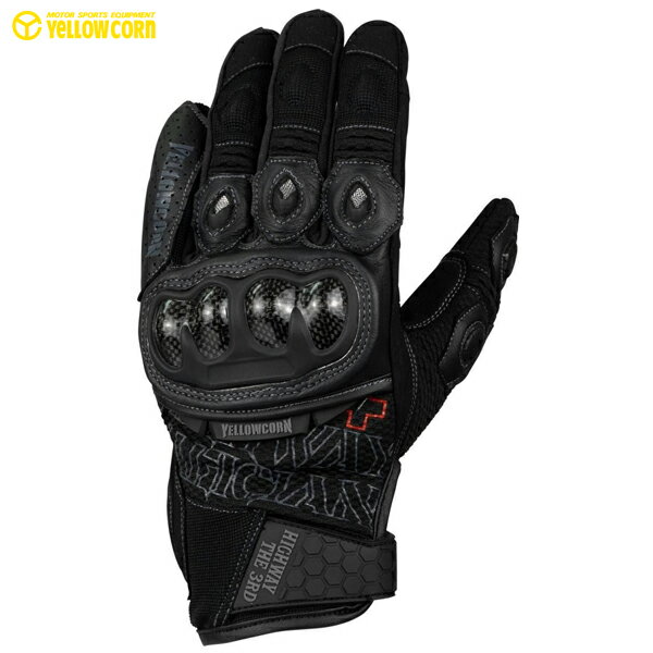 YELLOW CORN（イエローコーン） YG-353 メッシュグローブ ブラック-ガンメタ