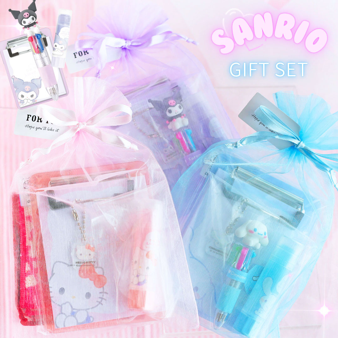 サンリオ オーガンジーギフトセット 文房具 ミニタオル プチギフト メモ帳 スティックのり お返し ハロ..