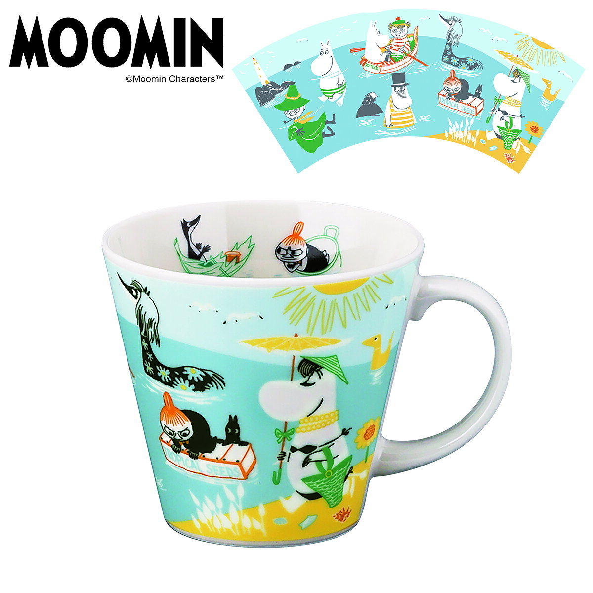 Rakuten - 【10％OFF！】 ムーミン 四季マグ 夏 マグカップ コップ カップ マグ 大き目 たっぷり入る 持ちやすい キャラクター食器 キャラクターグッズ 磁器 電子レンジ対応 食洗機対 応日本製