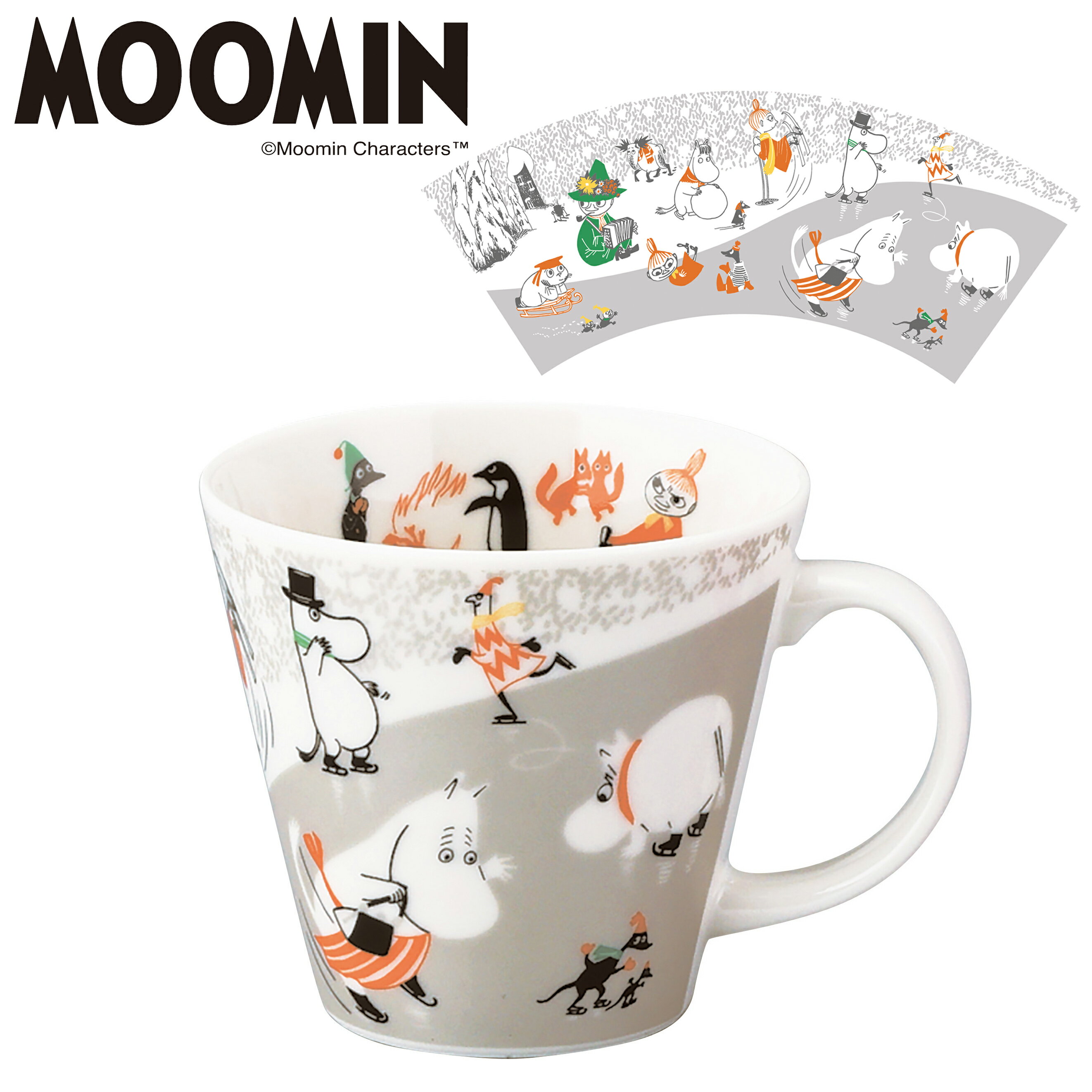 Rakuten - 【10％OFF！】 ムーミン 四季 マグ 冬 マグカップ コップ カップ マイカップ スープカップ もちやすい 大きめ 電子レンジ対応 食洗機対応 日本製 磁器 キャラクター グッズ 食器 330mL