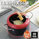 \半額クーポン配布中!対象商品は特設ページへ/ 食彩亭 温度計付 天ぷら鍋 20cm IH対応 ガス火対応 丸型 揚げ物鍋 揚げ鍋 揚げ物 天ぷら鍋 鍋 ガード枠付き 串揚げ フライヤー 新生活 キッチン用品 あげもの鍋 揚げアミ付き 油ハネしにくい