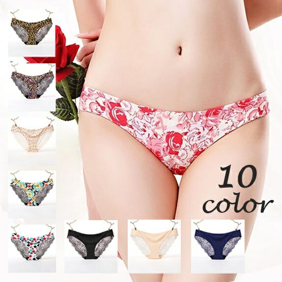 送料無料 ショーツ パンツ レディース インナー バックレース 響きにくい なめらか ローウエスト 浅履き メッシュ 花柄 フラワー セクシー