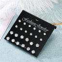 送料無料 ピアス 12ペアセット アクセサリー 男女兼用 ユニセックス レディース メンズ ラインストーン 両耳用 かわいい おしゃれ シンプル ギフト 記念日...