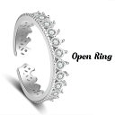 送料無料 指輪 オープンリング レディース 女性 アクセサリー ラインストーン 王冠 クラウン ティアラ 上品 華奢 エレガント キラキラ カジュアル デイリー プレゼント ギフト 贈り物 お祝い 記念日 誕生日 デート 女子会 パーティー お呼ばれ お出かけ 普段使い かわいい お(4)