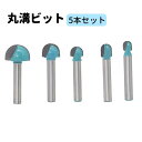 送料無料 丸溝ビット 5本セット 6mmシャンク 切削工具 U溝ビット トリマービット ルータービット 木材 木工 DIY 日曜大工 道具