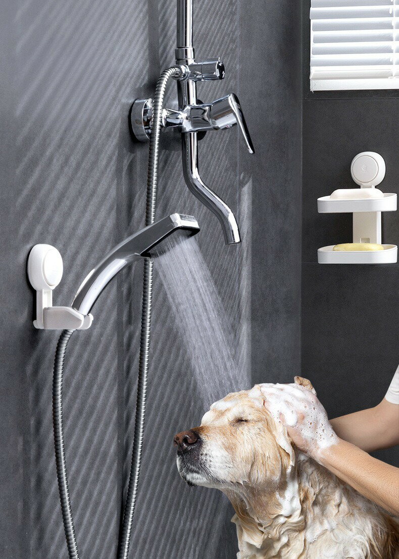 motto-mottoの送料無料 シャワーヘッドホルダー バス用品 シャワーホルダー シャワーフック シャワー掛け 吸盤式 簡単取り付け 高さ調節 角度調整｜アングル3