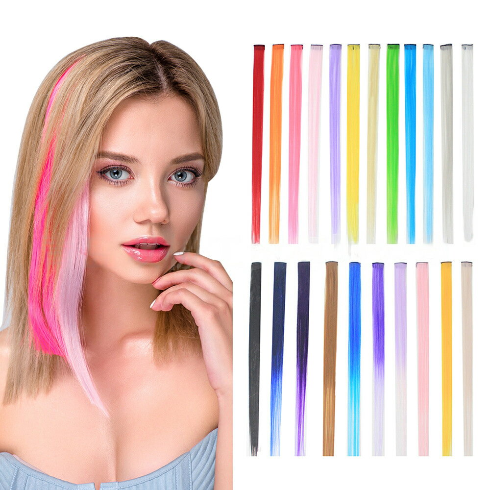 送料無料 エクステ ワンタッチエクステ カラー メッシュ つけ毛 部分ウィッグ ウィッグ カラバリ豊富 イメチェン ロング セミロング かわいい おしゃれ ヘアアレンジ