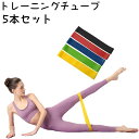 送料無料 トレーニングチューブ 5本セット エクササイズバンド ヨガバンド トレーニングバンド ヨガ ストレッチ 筋トレ 下半身 お尻 太もも