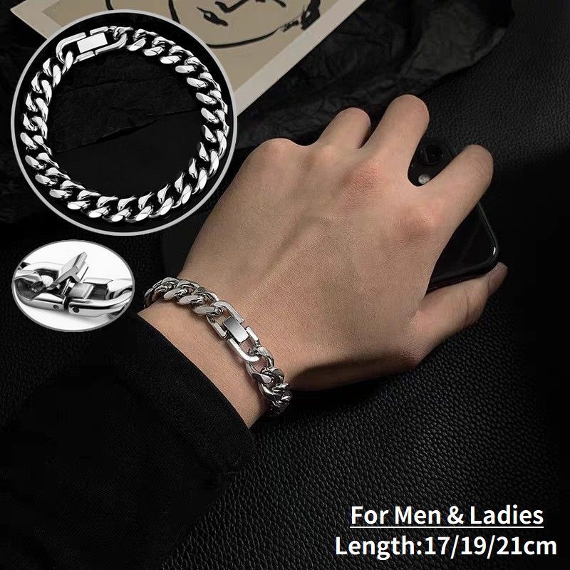 送料無料 ブレスレット メンズ レディース 腕輪 アクセサリー 喜平チェーン 太め ヒップホップ ストリート B系 シンプル