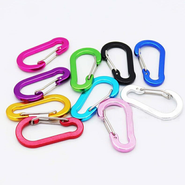 送料無料 カラビナ 単品 1個 キーホルダー Dカン Dリング キーリング フック 吊り下げ ぶら下げ アウトドア 旅行 カラバリ豊富 外出 シンプル