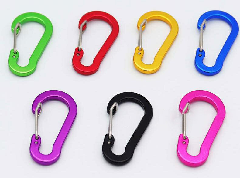 送料無料 カラビナ 単品 1個 キーホルダー Dカン Dリング キーリング フック 吊り下げ ぶら下げ アウトドア 旅行 カラバリ豊富 外出 シンプル