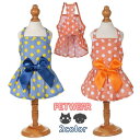 送料無料 ペットウェア ワンピース 犬服 猫服 ドッグウェア 洋服 袖なし キャミワンピ プルオーバー 水玉 ドット柄 リボン 犬の服 猫の服 ペットの服 キャ...