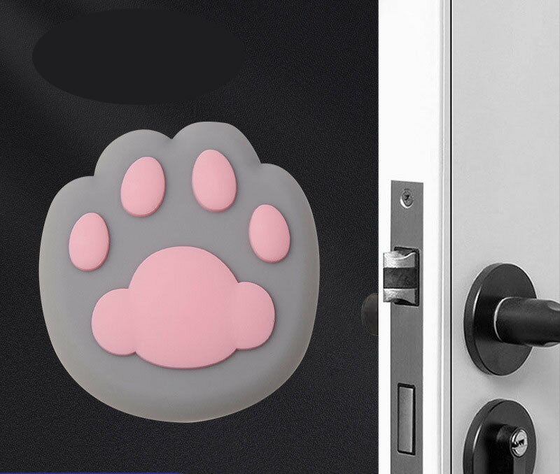 送料無料 ドアハンドルクラッシュパッド 単品 1個 肉球 猫 ネコ ねこ キャット シリコン 衝突防止パッド ドアストッパー 壁プロテクター ドアハンドルクッション 壁保護 防音 日用品雑貨