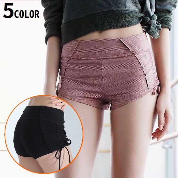 送料無料 ショートパンツ レディース ボトムス ヨガウェア スポーツタイツ スパッツ レースアップ 無地 タイト 速乾 フィットネス ジム