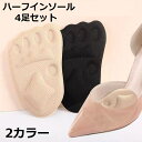 送料無料 ハーフインソール 4足セット つま先クッション つま先パッド ヒール レディース 中敷き パンプス ミュール サンダル 靴用品