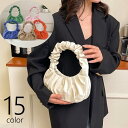 送料無料 ハンドバッグ 手提げカバン レディース 女性 婦人 鞄 かばん 手提げバッグ ギャザー コンパクト かわいい おしゃれ シンプル 上品 お出かけ パーティ フォーマル マチあり カラバリ豊富 白 黒 赤 黄 緑 ローズ 青 橙 金色 紫 銀色(4)