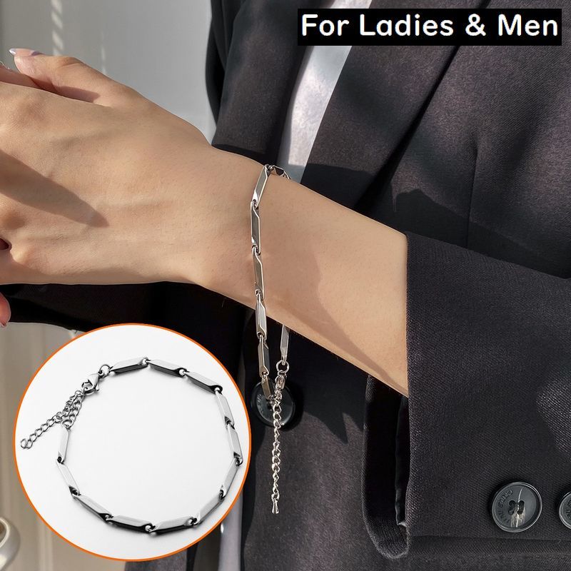 送料無料 ブレスレット レディース メンズ 腕輪 アクセサリー チェーン 細め ヒップホップ ストリート B系 シンプル シルバーカラー