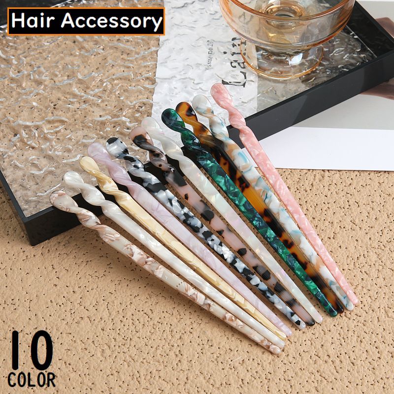 送料無料 かんざし 簪 一本挿し レディース ヘアアクセサリー 髪飾り 髪留め ヘアピン 和装 洋装 着物 浴衣 マーブル模様 おしゃれ