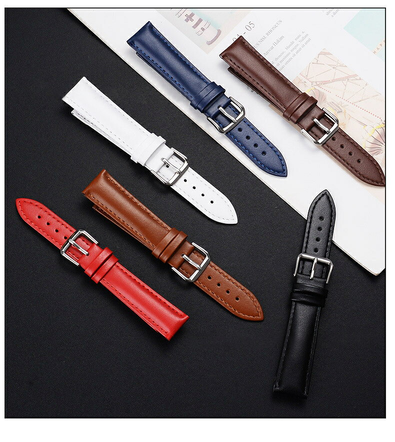 送料無料 腕時計用ベルト 時計ベルト レデイ—ス 女性 革バンド 交換用ベルト 付け替え ウォッチベルト シンプル 無地 単色