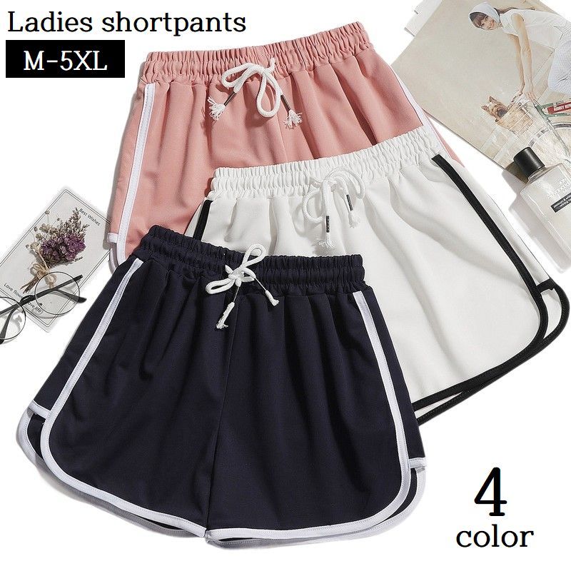 送料無料 ショートパンツ 短パン レディース ボトムス 女性 大きいサイズあり 半ズボン スポーツウェア ウエスト紐 シンプル カジュアル 運動 ヨガ フィットネス 部屋着 ルームウェア リラックス パジャマ