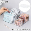 送料無料 メイクパレットホルダー コスメスタンド 7仕切り 7マス ファンデ チーク アイシャドウホルダー 化粧品収納 透明 クリア 立てて収納 メイク小物 メイクボックス 整理整頓 シンプル 便利