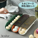 送料無料 たまごケース 卵収納ケース 同色2個セット エッグホルダー 卵保存容器 卵入れ たまごボックス 省スペース 便利 シンプル 日付メモリ付き 冷蔵庫収納 蓋付き 積み重ねできる スタッキング 傾斜