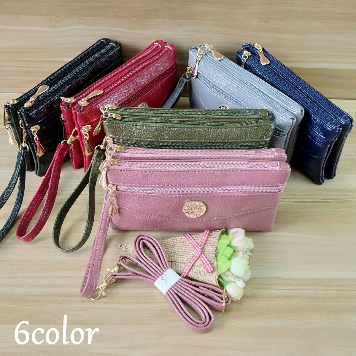 送料無料 ショルダーバッグ クラッチバッグ サコッシュ レディース 鞄 3WAY ブラック レッド グリーン ピンク グレー ブルー 便利 おしゃれ かわいい カラバリ豊富