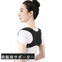 送料無料 背筋用サポーター 姿勢ベルト サポーター 姿勢サポーター 補助ベルト 補正ベルト 女性用 健康 美姿勢 背筋 マジック テープ シンプル ブラック