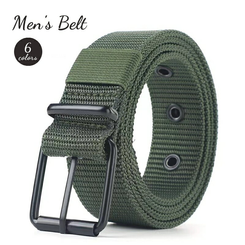 送料無料 ベルト メンズ 男性 紳士 ワークベルト ピンバックル カジュアル デイリー ミリタリー風 無地 単色 シンプル おしゃれ かっこいい 定番