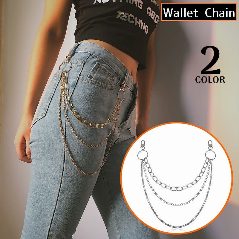 送料無料 ウォレットチェーン レディース メンズ 男女兼用 ウエストマーク パンク ロック ヒップホップ..