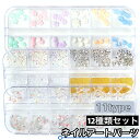 送料無料 ネイルアートパーツ パーツセット ケース付き 12種類 装飾 飾り デコレーション キラキラ 華やか 大容量 小さい 小さめ ネイルアート用 セルフネイル ネイリスト ラインストーン ビジュー パーツ リボン 蝶 フラワー ネイル マニキュア ジェルネイル