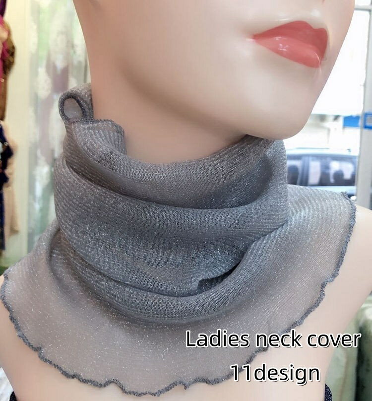 送料無料 ネックカバー ネックウォーマー スカーフ レディース 女性 婦人 メッシュ メロウフリル 無地 単色 シンプル 薄手 紫外線対策 日焼け対策 冷え対策 かわいい おしゃれ