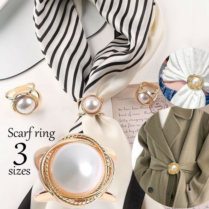 送料無料 スカーフリング スカーフ留め アクセサリー パール調 スカーフクリップ レディース ファッシ..