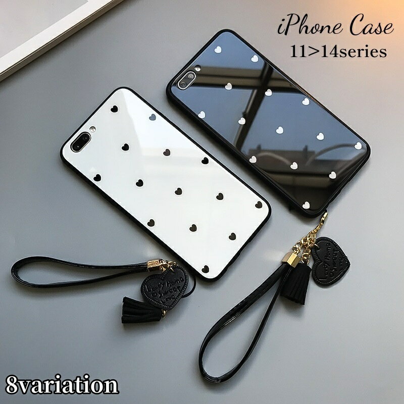 送料無料 iPhoneケース スマホケース スマホカバー ストラップ付き レディース 耐衝撃 落下防止 TPU ソフト 背面保護 傷防止 チャーム ハート タッ...