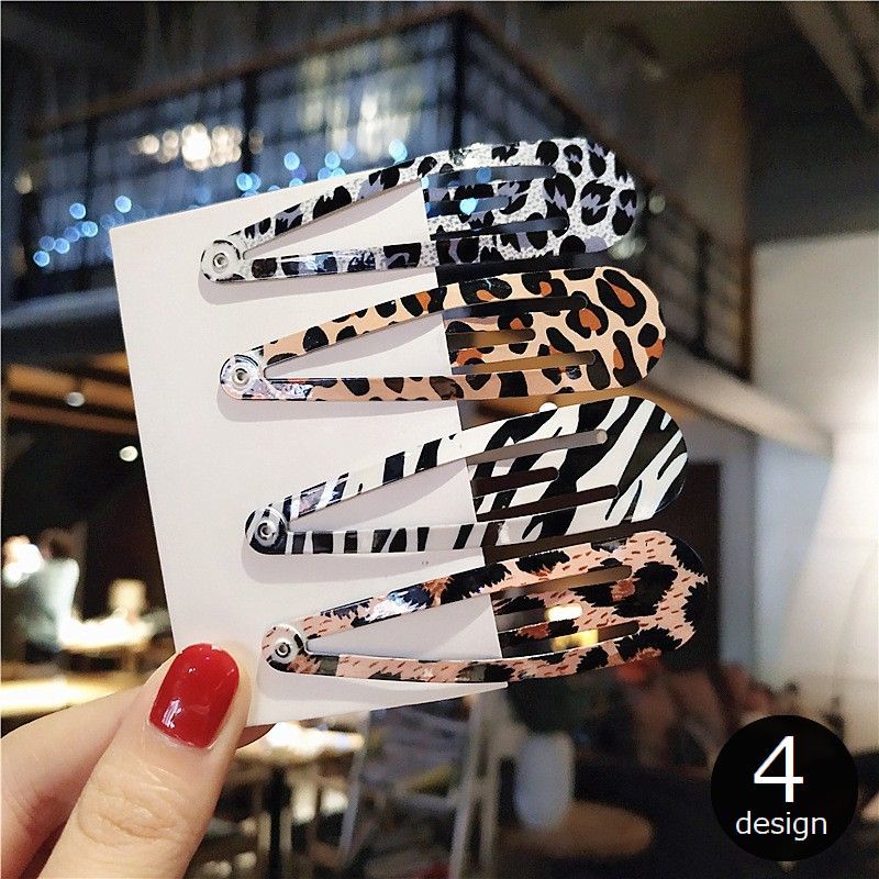 送料無料 ヘアピン パッチン留め 単品 レディース ヘアアクセサリー 髪留め スリーピン レオパード ゼ..