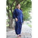 阿波しじら織 作務衣 藍染 紺無地 上下同色柄 薄手 レディース作務衣 レディース しじら織 作務衣 女性用作務衣 春夏秋冬 さむえ 綿100% 伝統工芸品 部屋着 作業着 外出着 お土産 送料無料 受注生産商品 国産 日本製 母の日 和服 和装 生地 綿