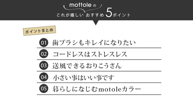 充電式UV歯ブラシホルダー MTL-E021 送料無料 mottole 歯ブラシ 除菌器 除菌機 除菌キャップ 除菌ケース 歯ブラシ除菌器 歯周病 除菌 UV ライト 持ち運び 充電式 コードレス 収納 UV-C キャップ モノトーン プレゼント